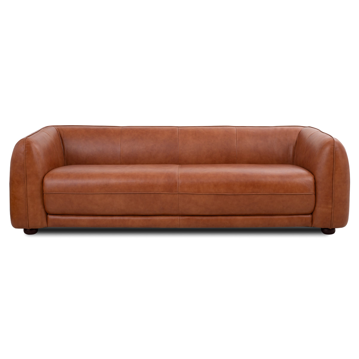 Washington Low-Profile Mid-Century Modern Tan Top-Grain Leather Sofa | New York Modern Furniture