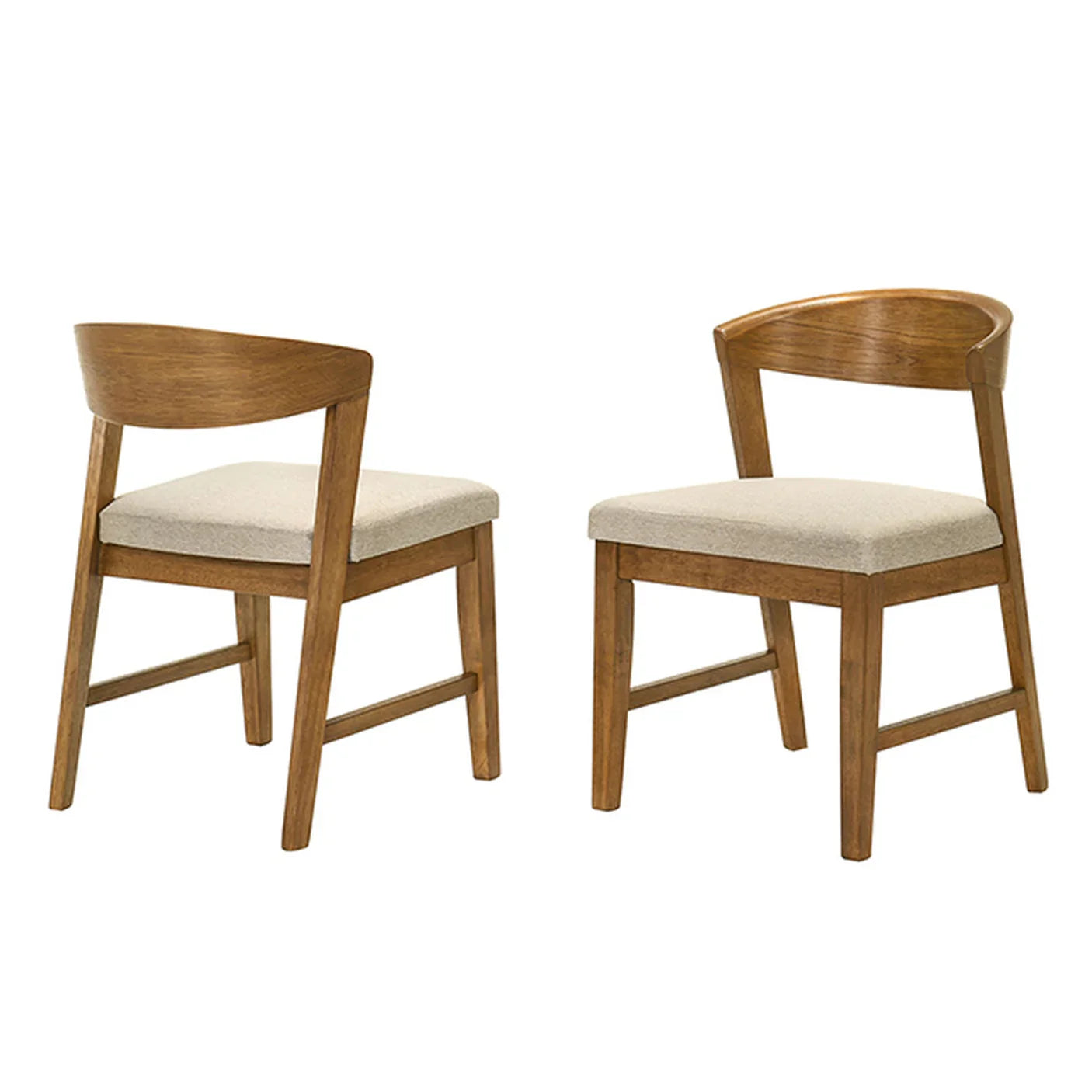 Ozark Organic Modern Walnut Side Chair with Upholstered Fabric Seat (Set of 2)