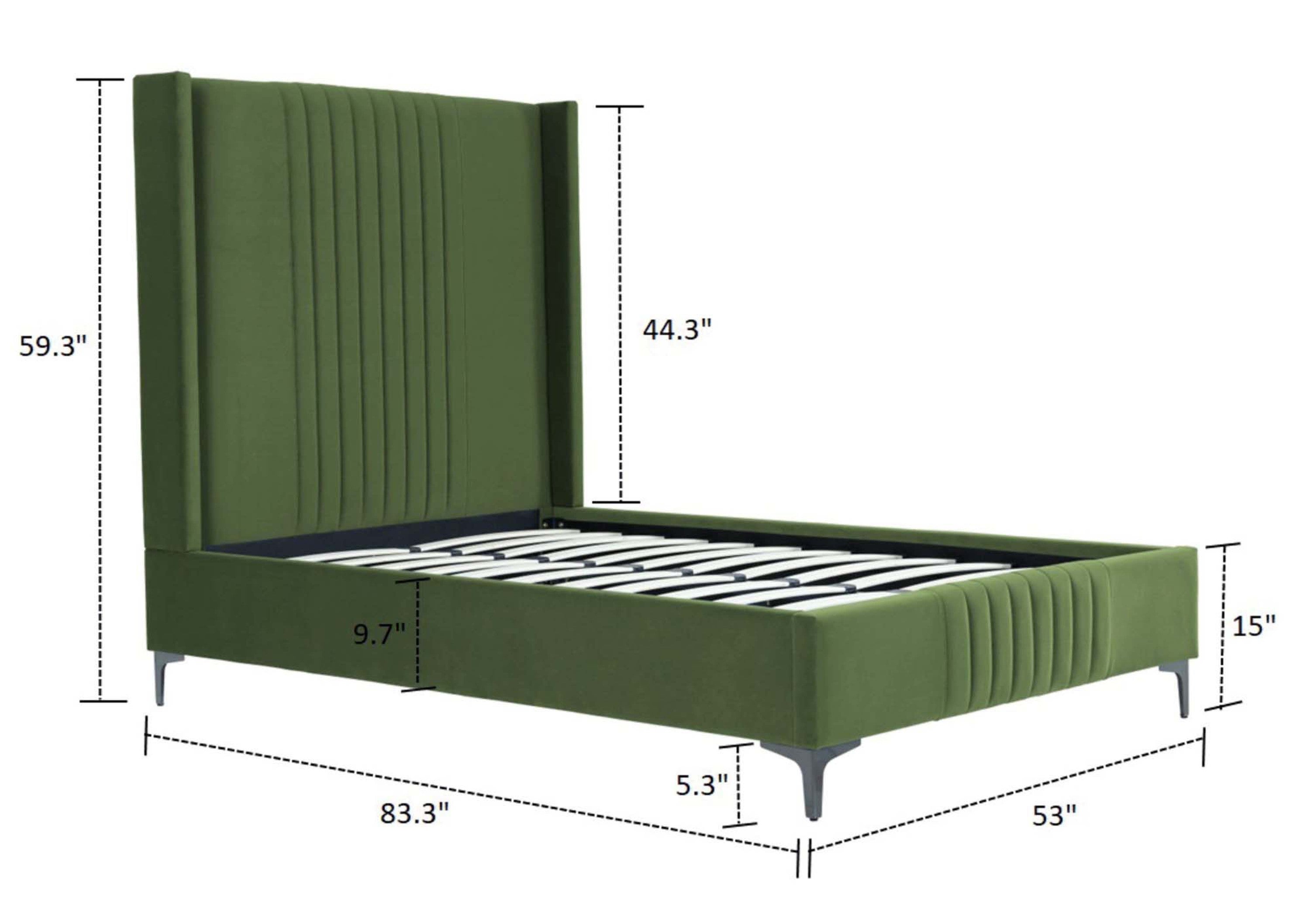 Promenade 53" Bed in Moss Green