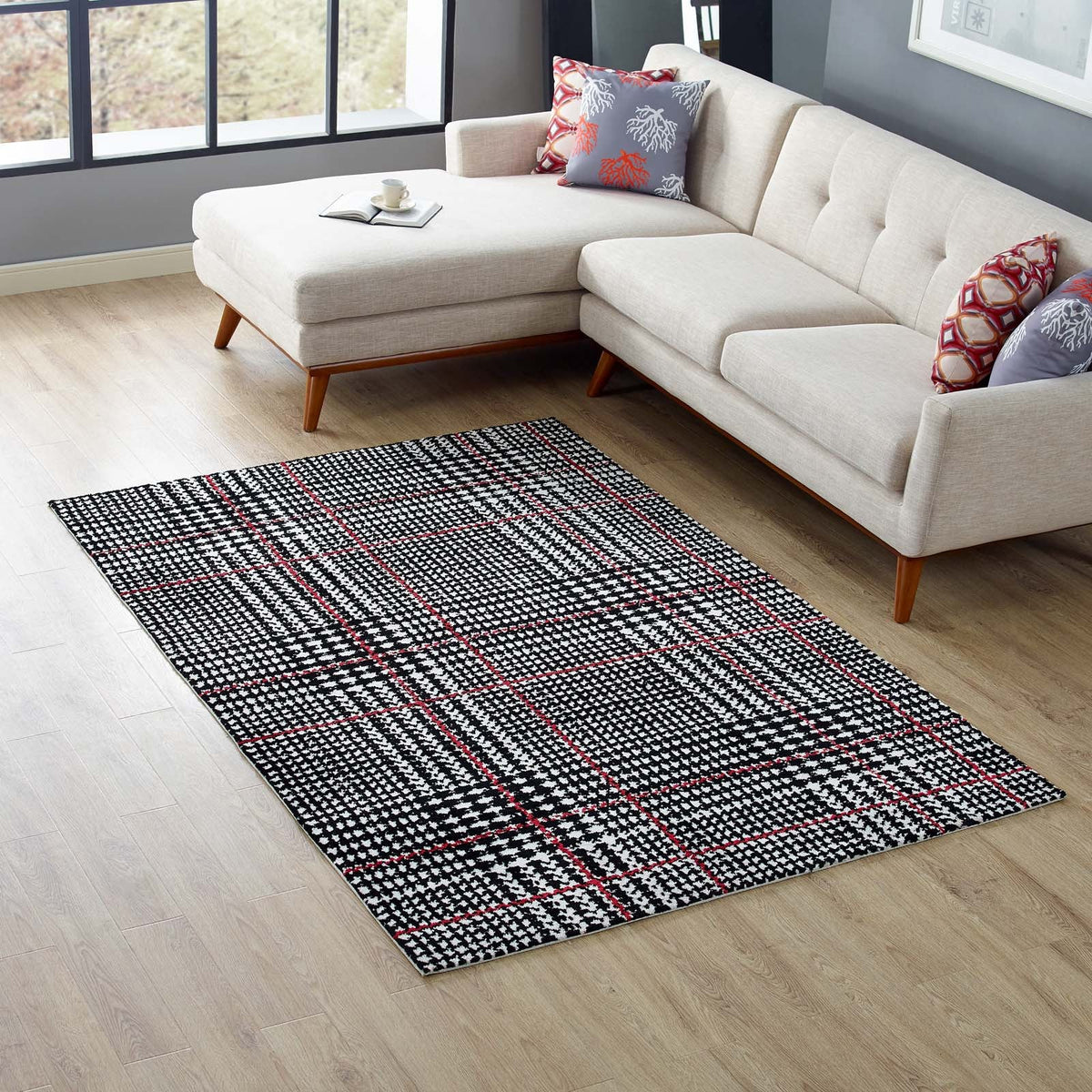 Kaja Abstract Plaid Area Rug - view 19