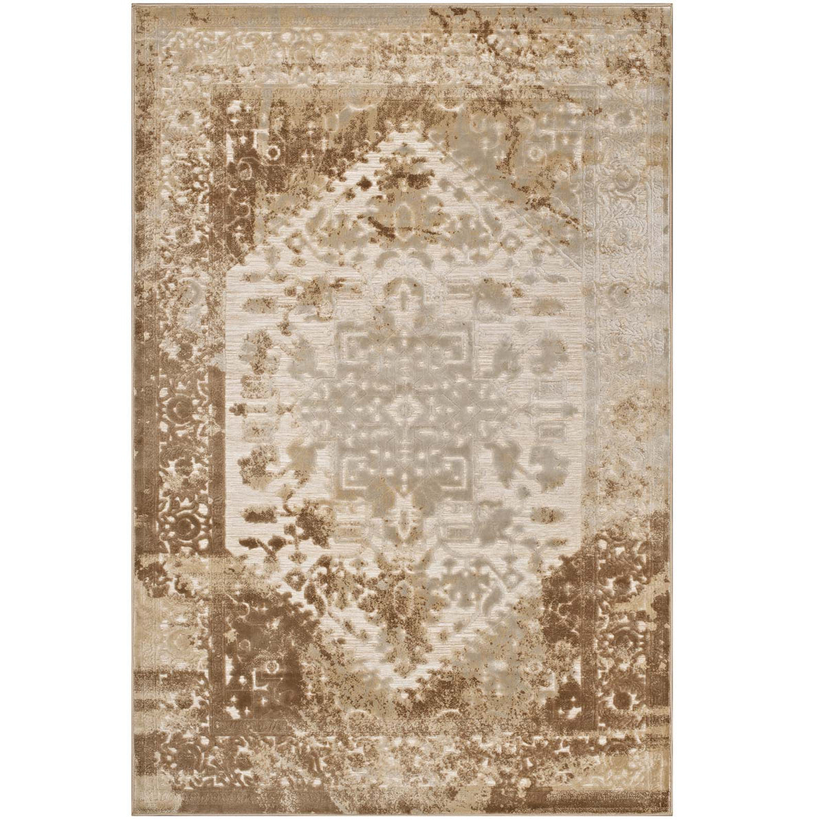 Rosina Distressed Vintage Medallion Area Rug - view 1
