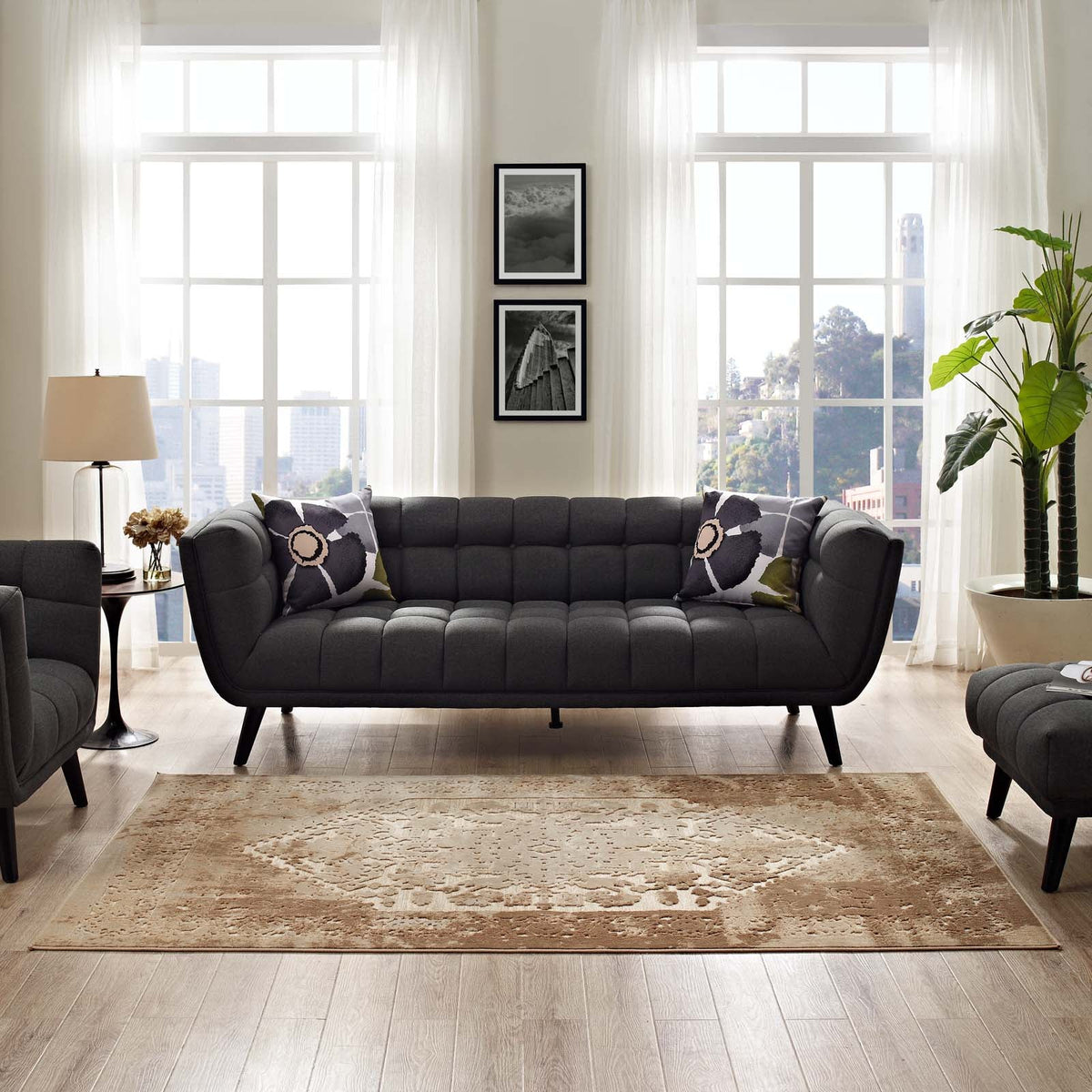 Rosina Distressed Vintage Medallion Area Rug - view 11