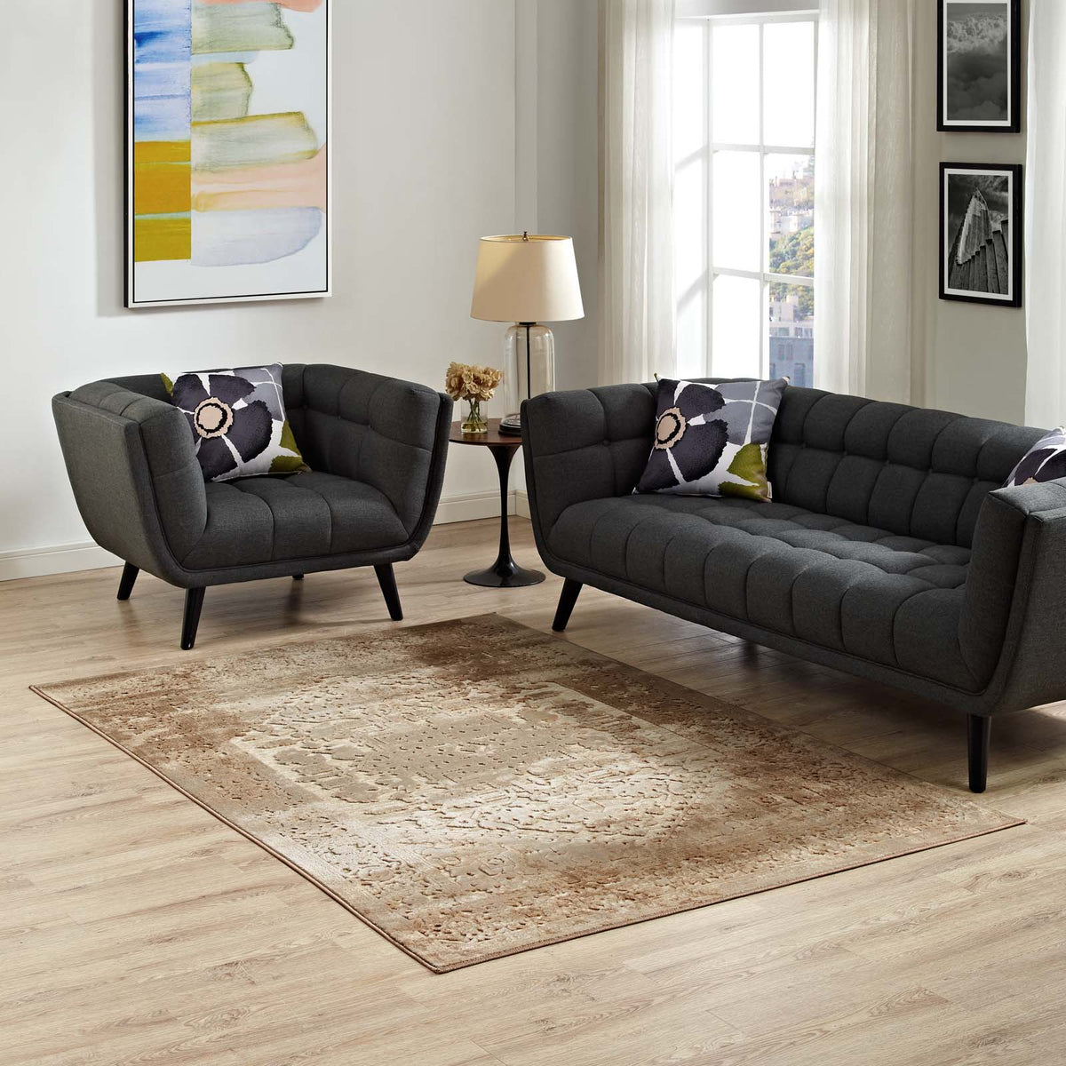 Rosina Distressed Vintage Medallion Area Rug - view 13
