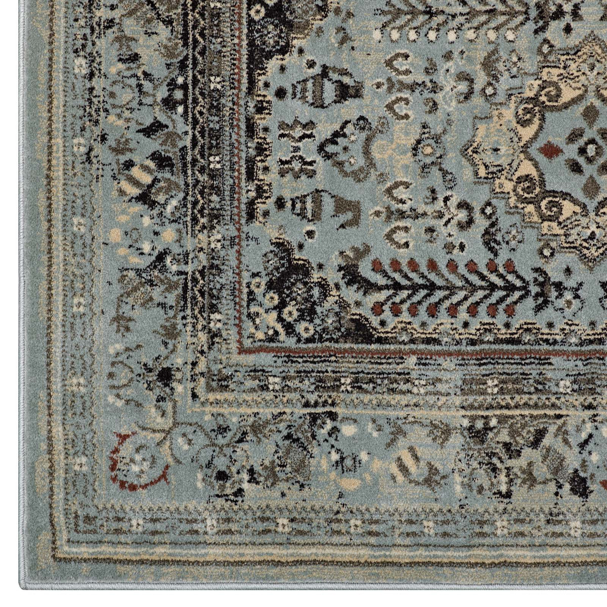 Enye Distressed Vintage Floral Lattice Area Rug