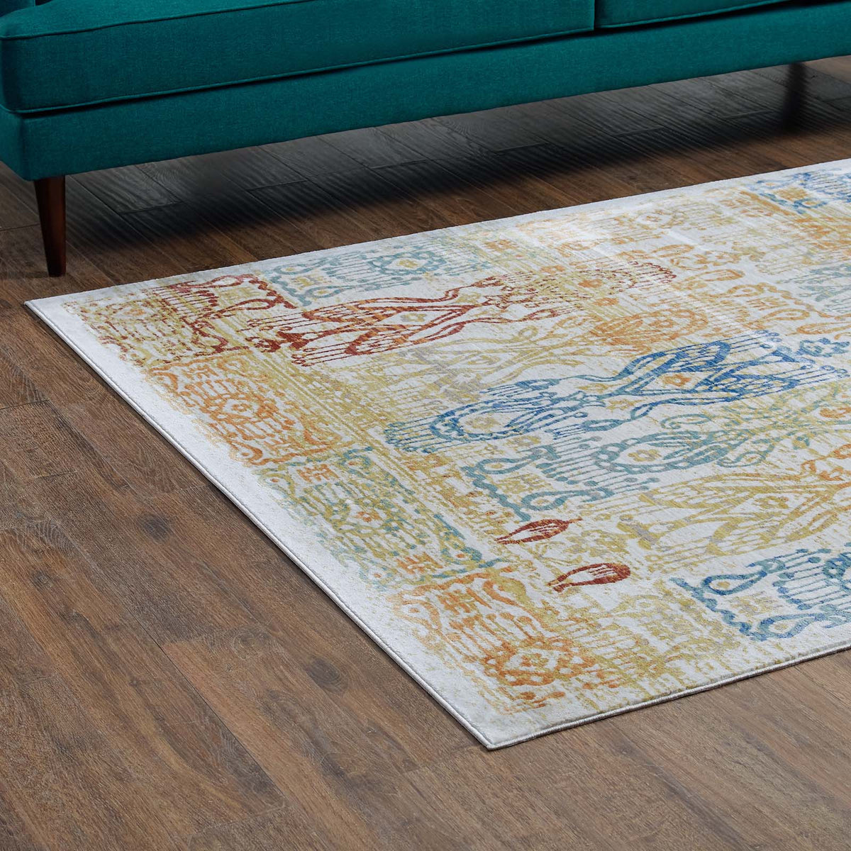 Solimar Distressed Southwestern Aztec Area Rug
