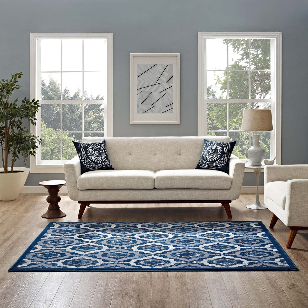 Kalinda Rustic Vintage Moroccan Trellis Area Rug