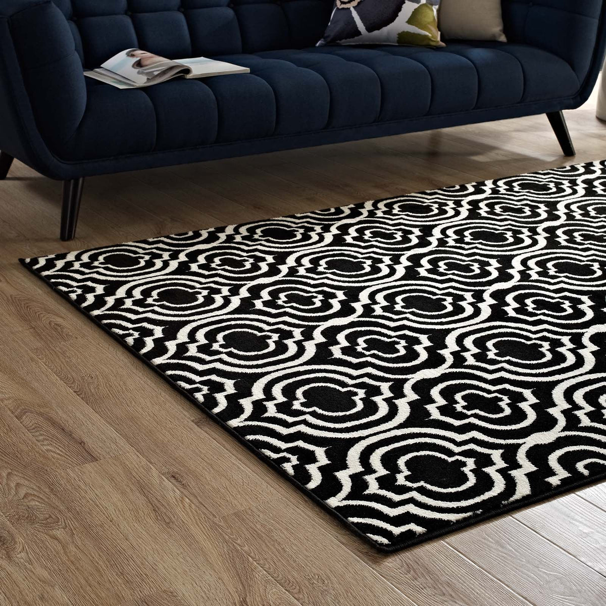 Frame Transitional Moroccan Trellis Area Rug - view 28
