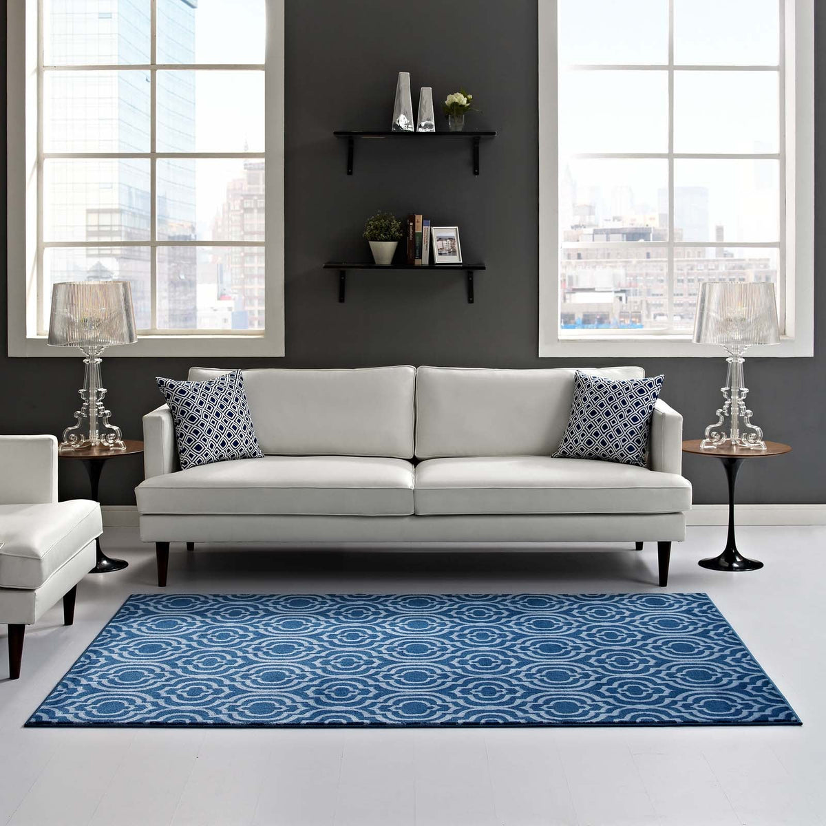 Frame Transitional Moroccan Trellis Area Rug - view 35
