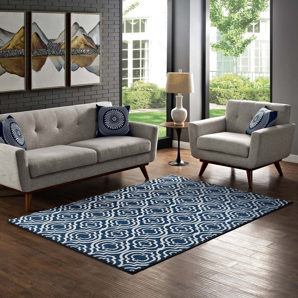 Frame Transitional Moroccan Trellis Area Rug - view 39