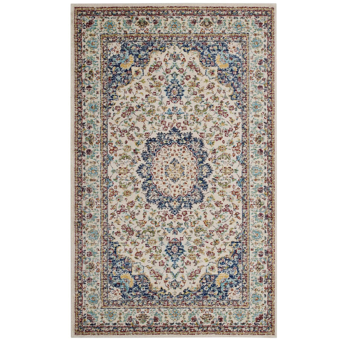 Meryam Distressed Vintage Medallion Area Rug