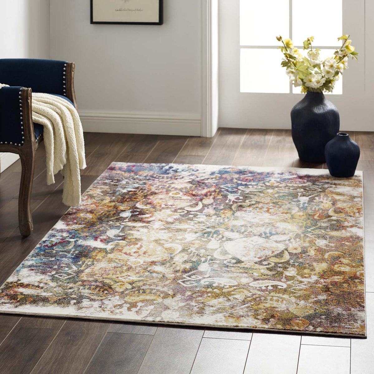 Success Jayla Transitional Distressed Vintage Floral Moroccan Trellis Area Rug