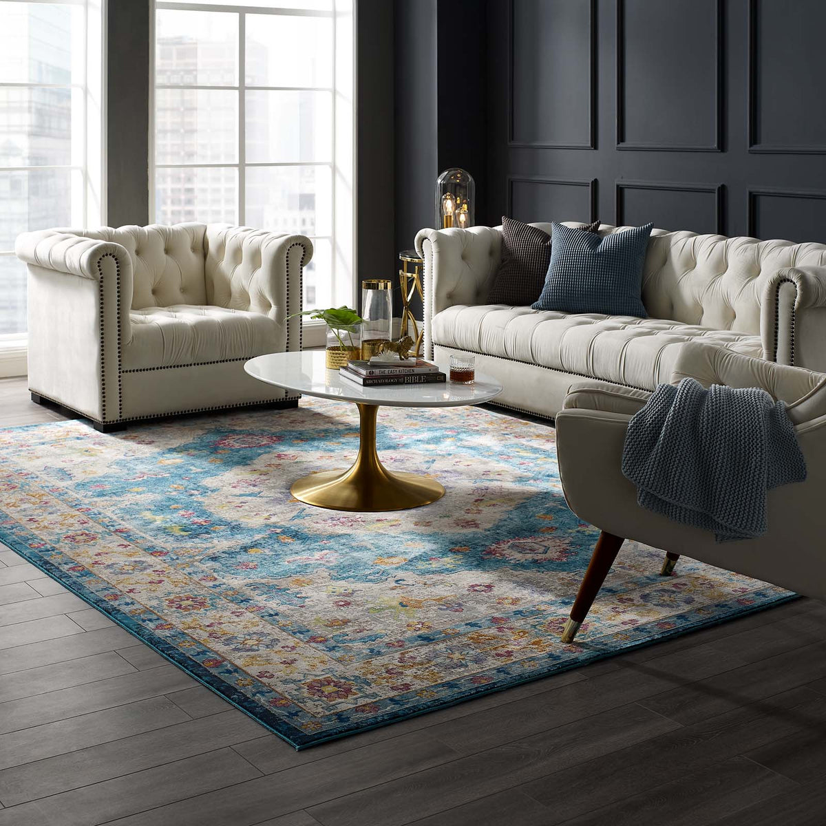 Success Anisah Distressed Floral Vintage Medallion Area Rug