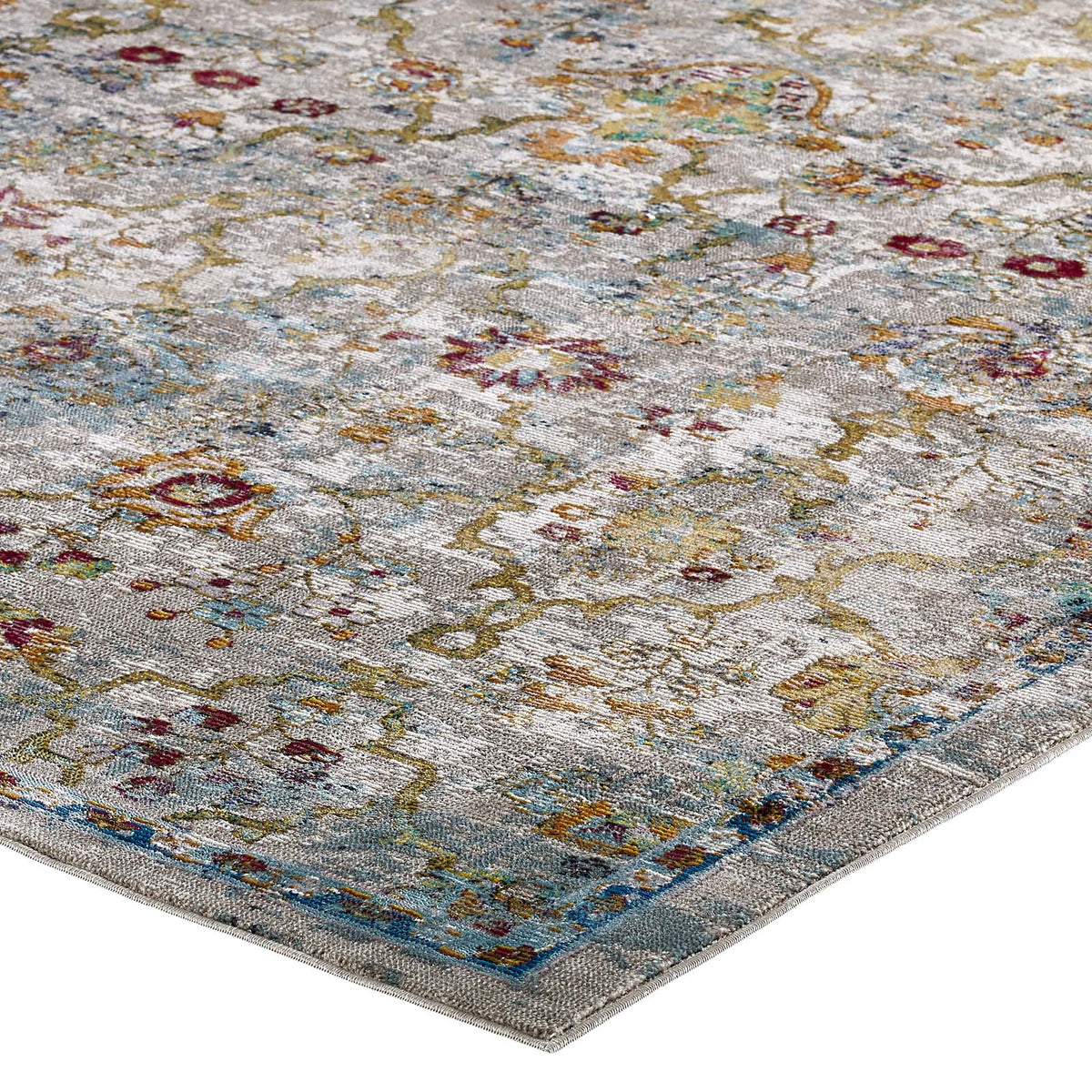 Success Manuka Distressed Vintage Floral Lattice Area Rug