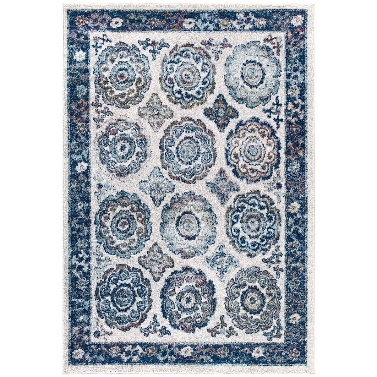 Entourage Odile Distressed Floral Moroccan Trellis Area Rug - view 6