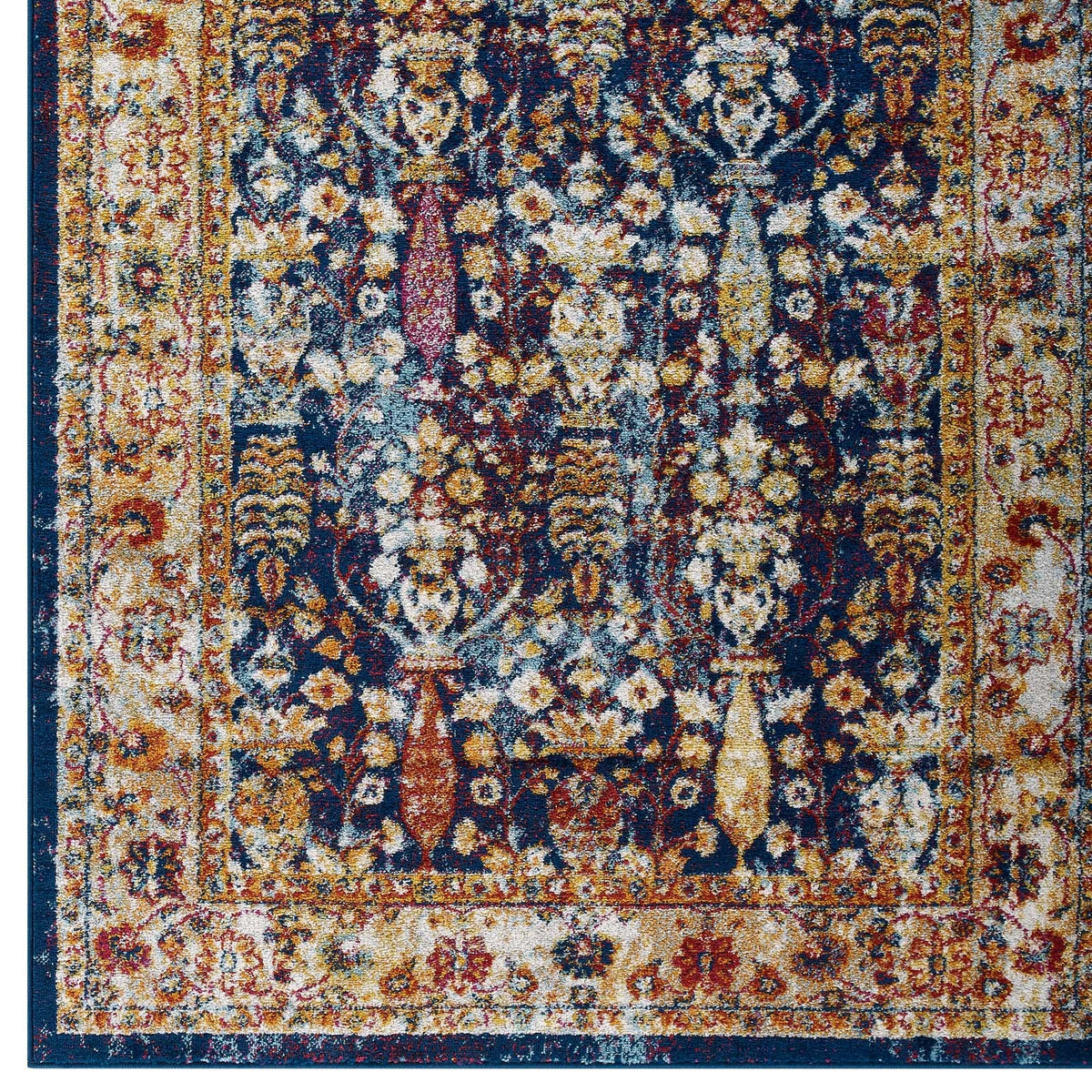 Entourage Jessa Distressed Vintage Floral Lattice Area Rug