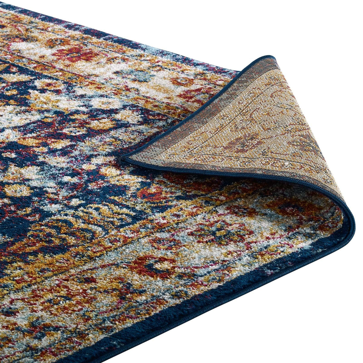 Entourage Jessa Distressed Vintage Floral Lattice Area Rug