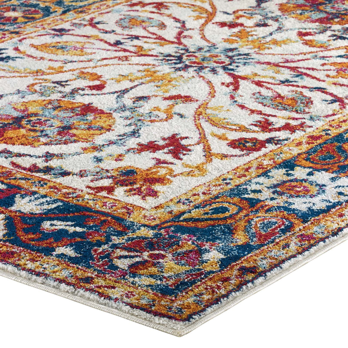 Entourage Samira Distressed Vintage Floral Vintage Medallion Area Rug