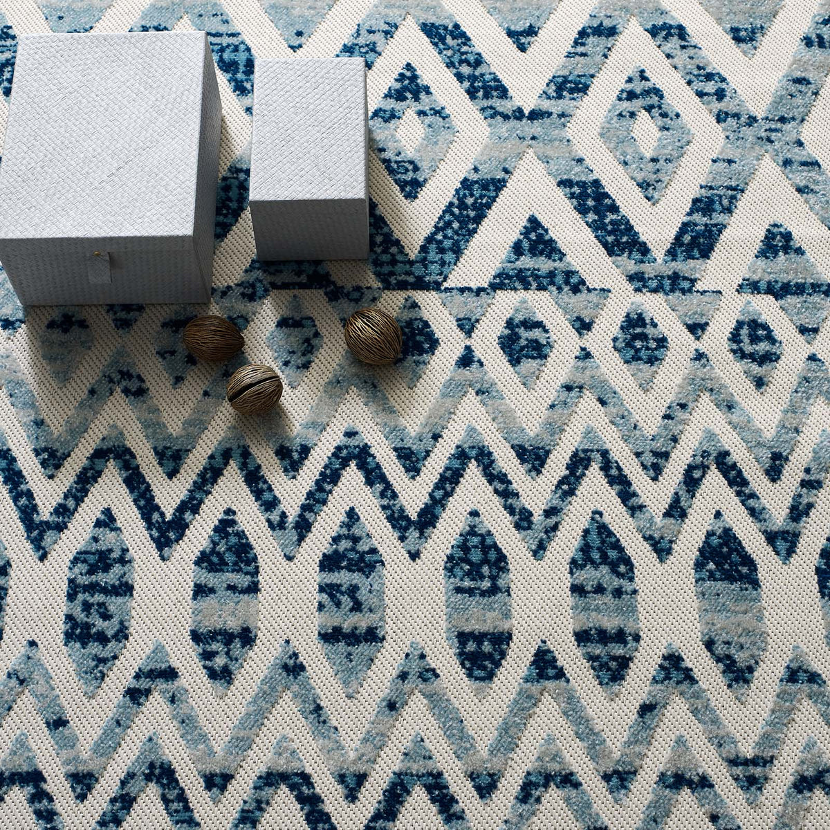 Reflect Tamako Diamond and Chevron Moroccan Trellis Indoor / Outdoor Area Rug - view 13