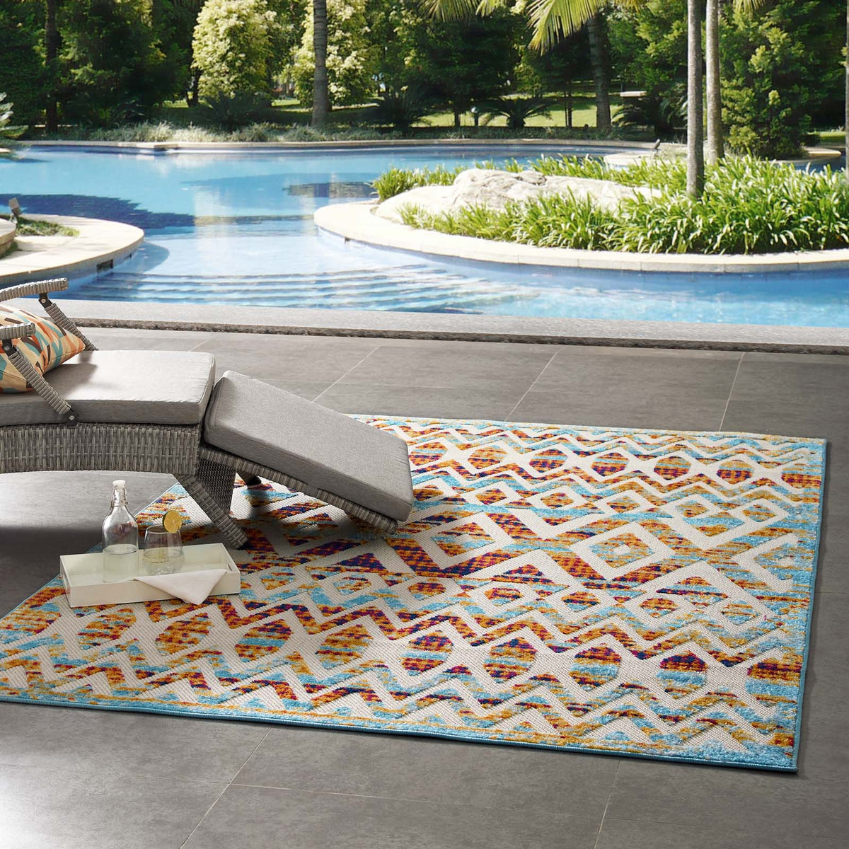 Reflect Tamako Diamond and Chevron Moroccan Trellis Indoor / Outdoor Area Rug - view 16