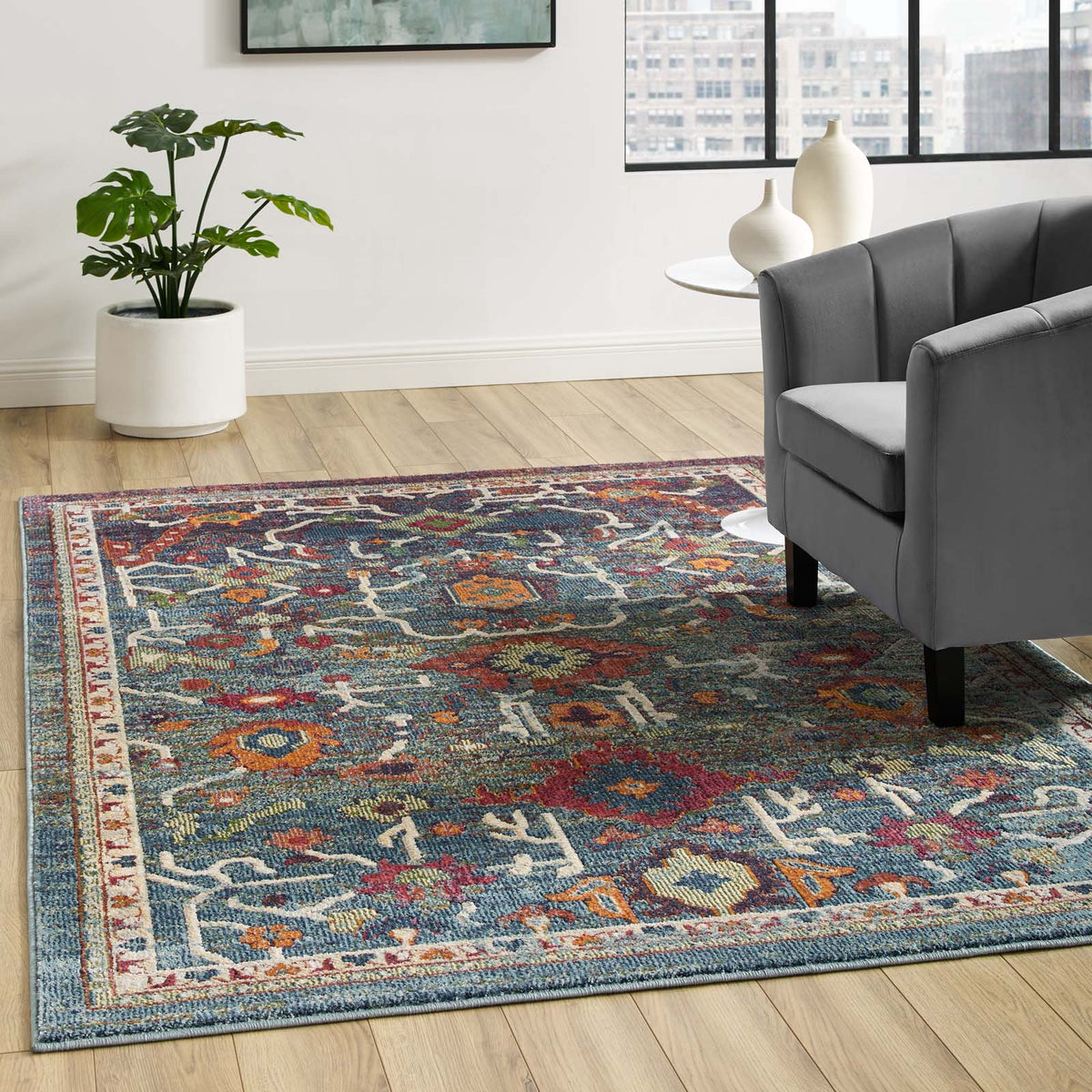 Tribute Every Distressed Vintage Floral Area Rug