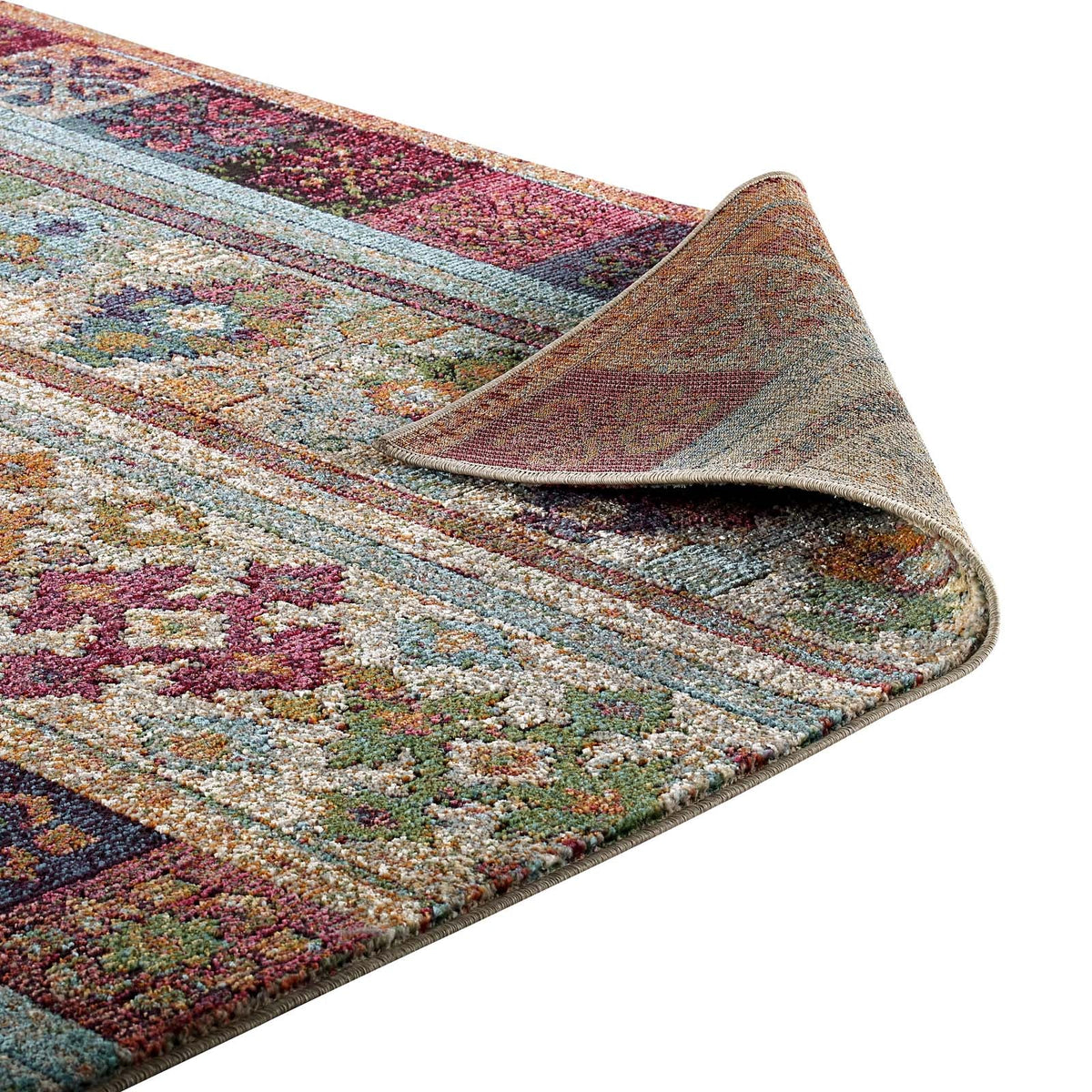 Tribute Nala Distressed Vintage Floral Lattice Area Rug