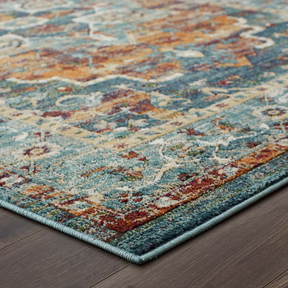Tribute Diantha Distressed Vintage Floral Vintage Medallion Area Rug