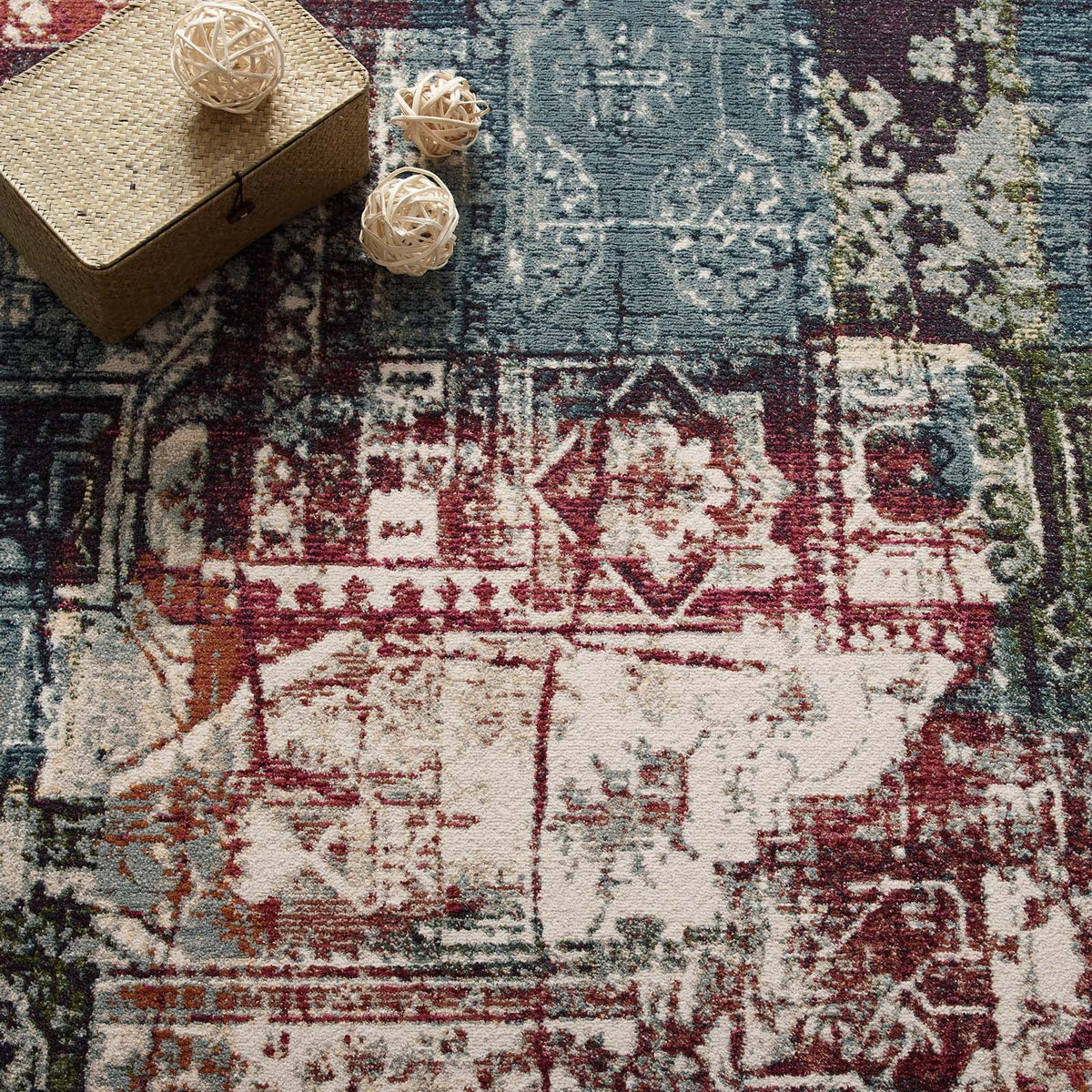 Tribute Elowen Contemporary Modern Vintage Mosaic Area Rug