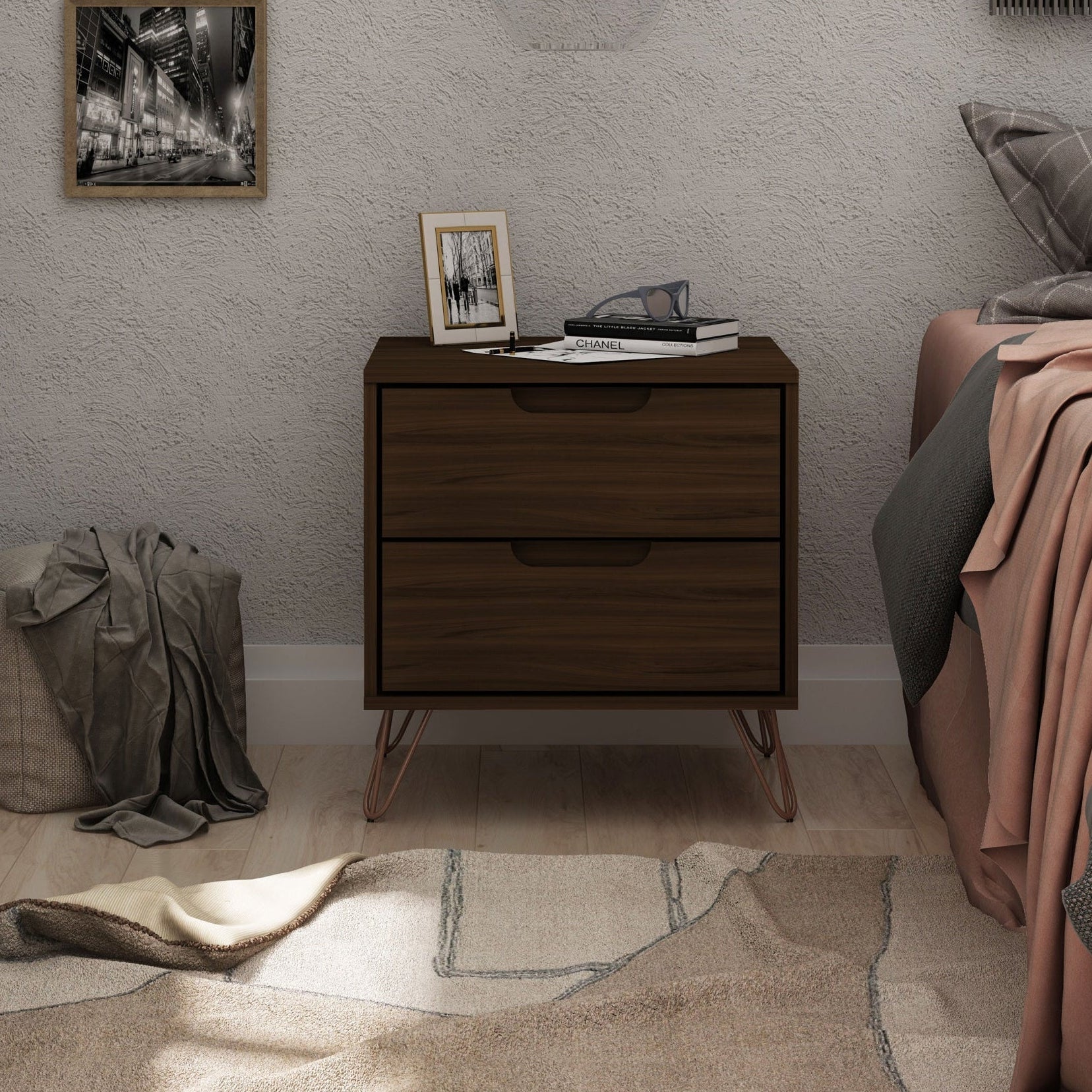 Rockefeller 2.0 Nightstand in Chestnut Brown