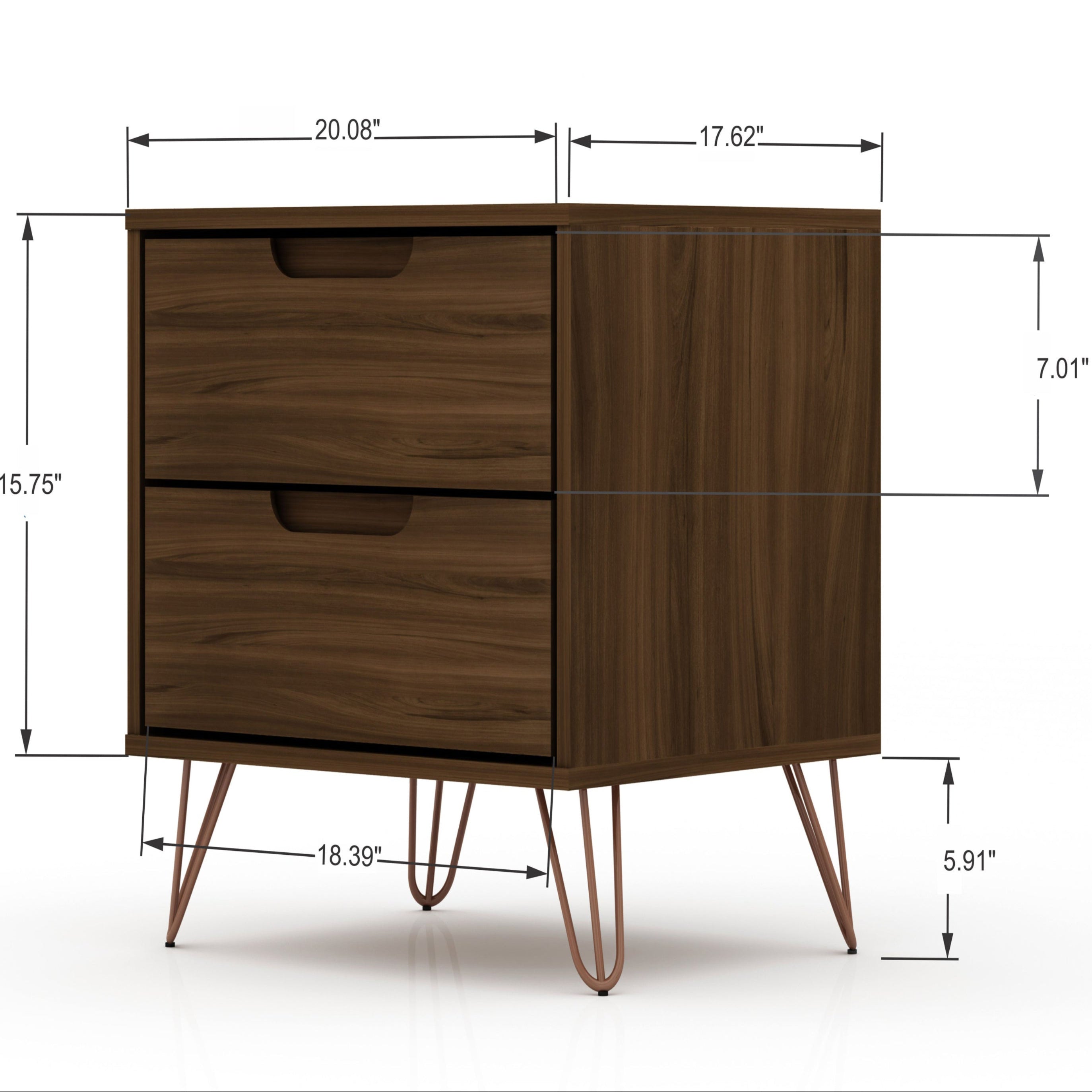 Rockefeller 2.0 Nightstand in Chestnut Brown
