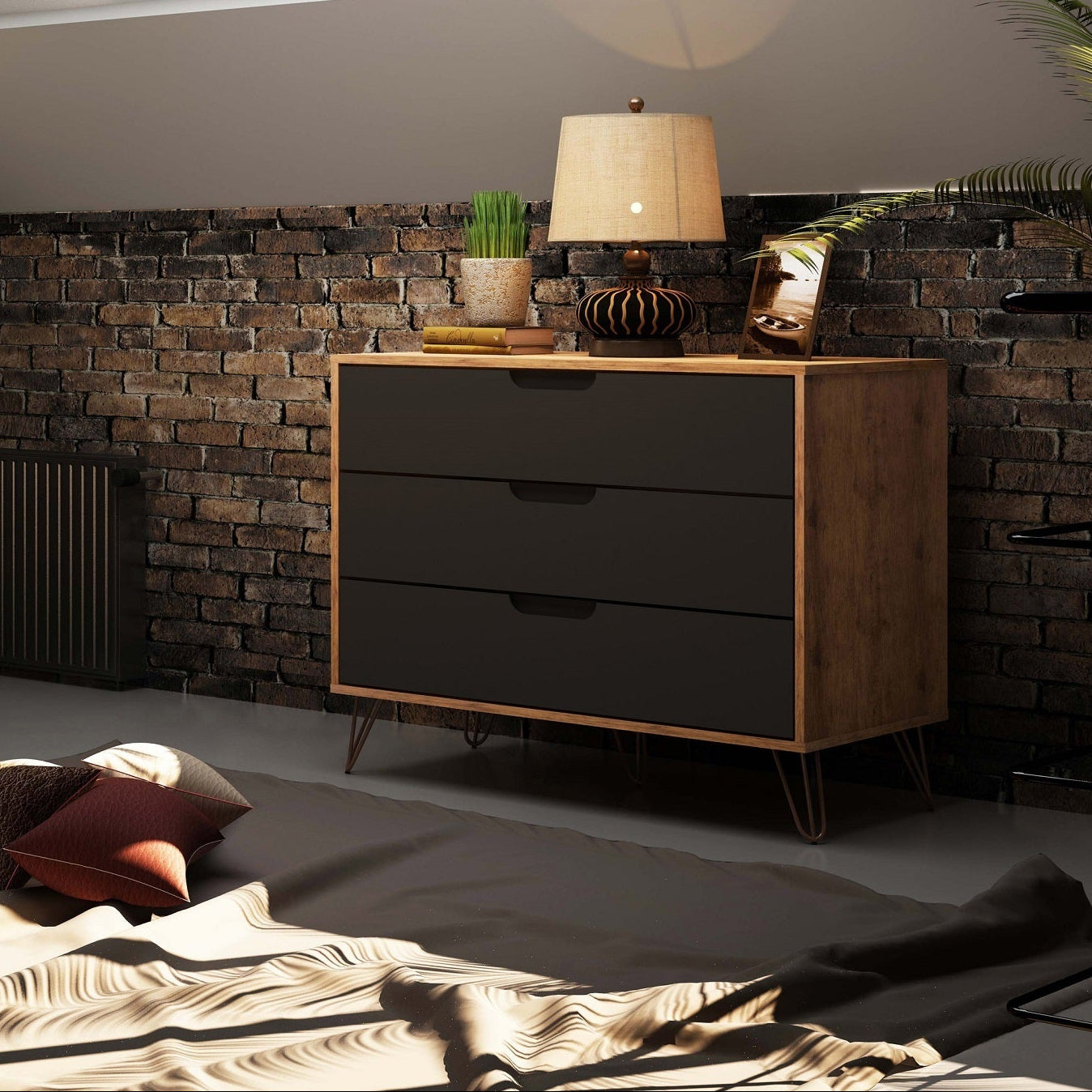 Rockefeller Modern Nature and Textured Gray Dresser