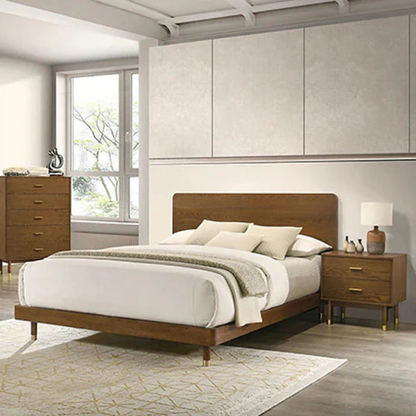 Romford Walnut Rubberwood Queen Bed