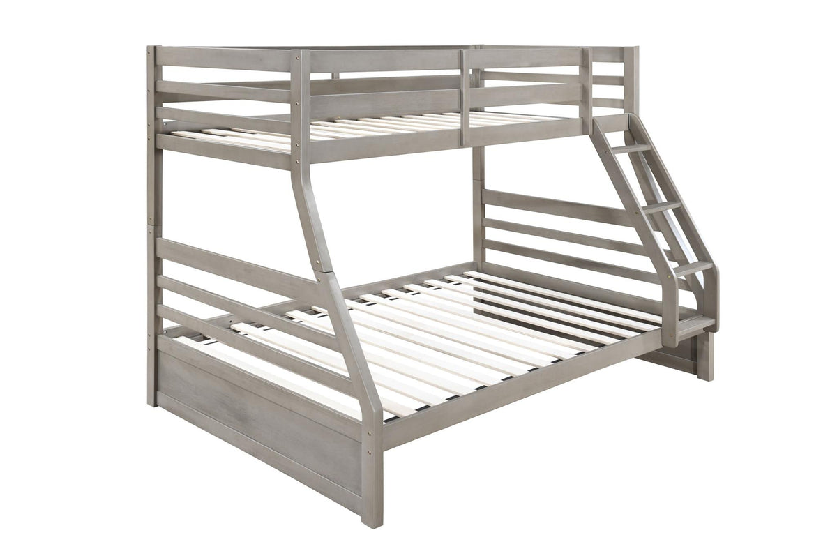 Light Gray Twin/Full Bunk Bed