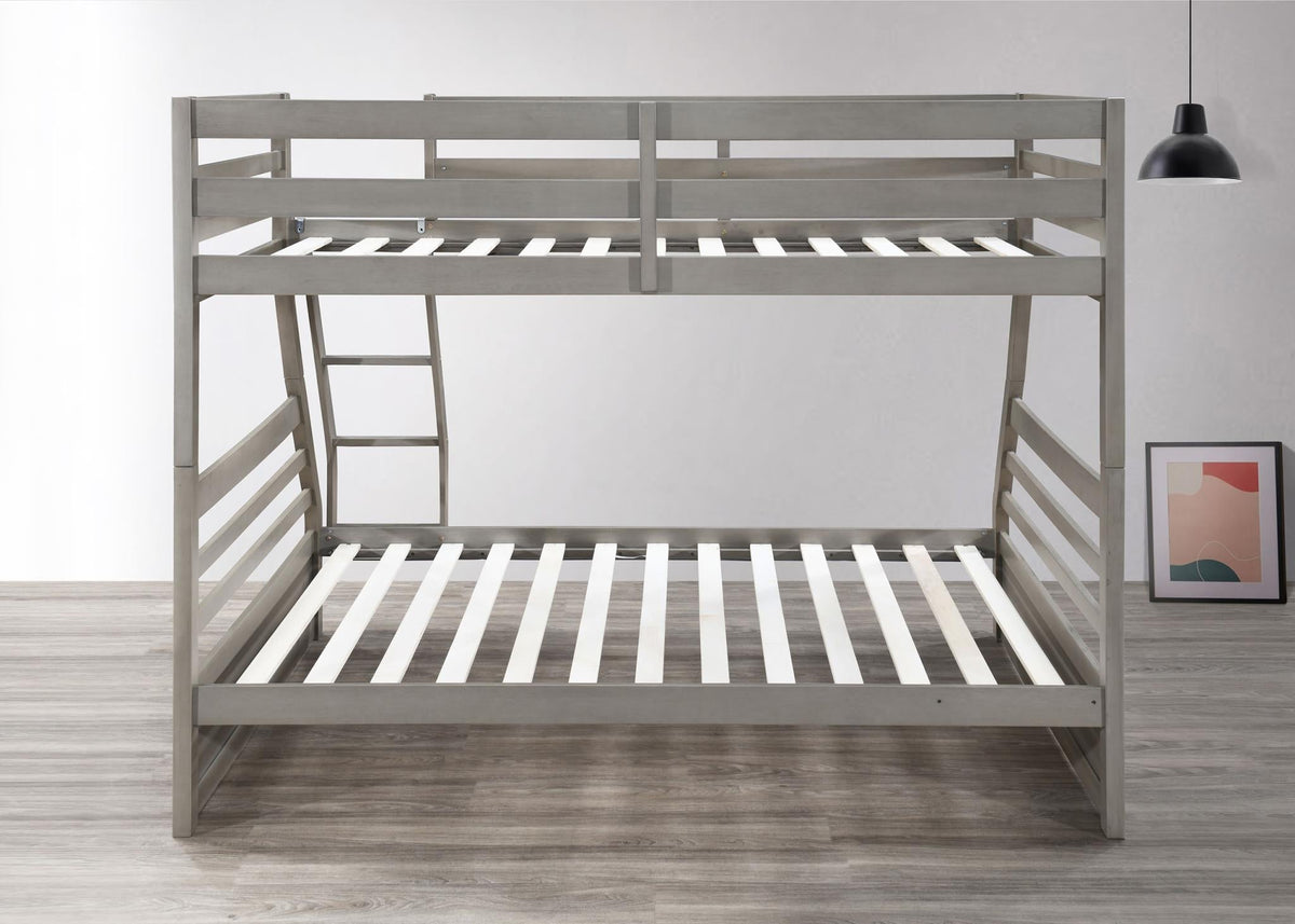 Light Gray Twin/Full Bunk Bed