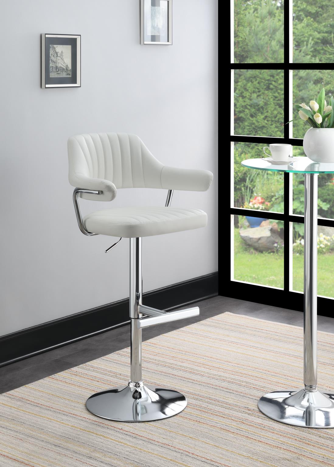 Faux Leather Bar Stool with Padded Seat
