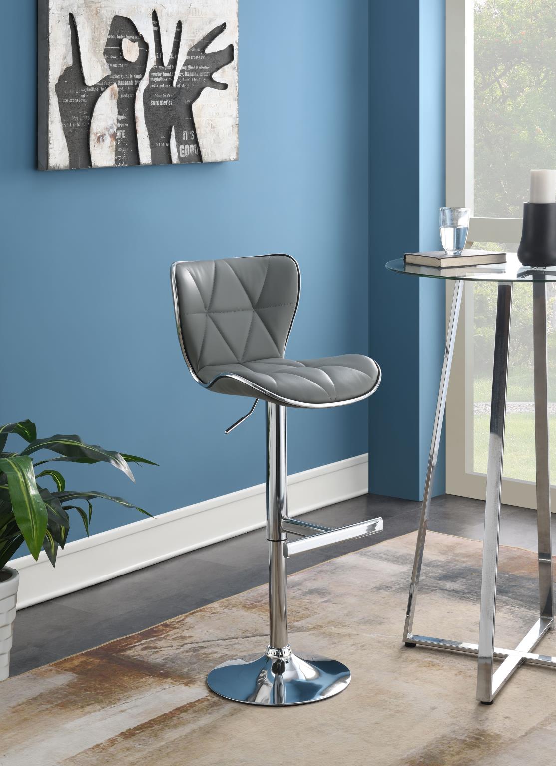 Faux Leather Counter Stool