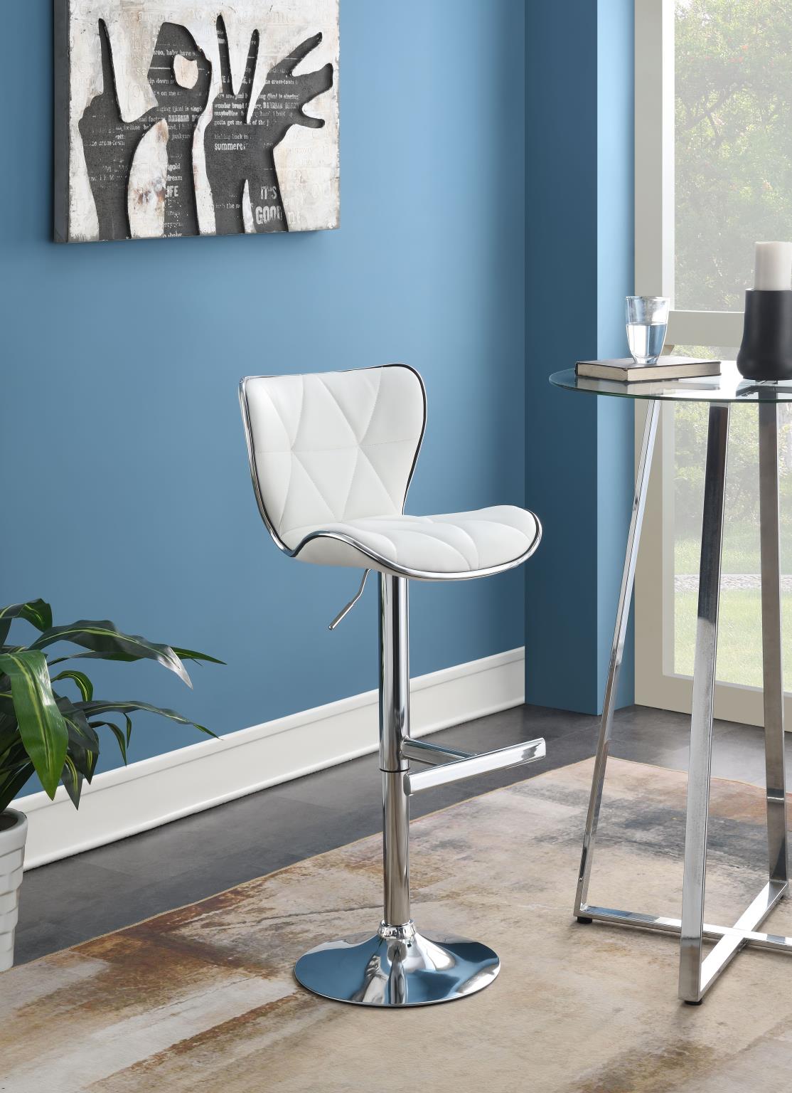 Faux Leather Counter Stool