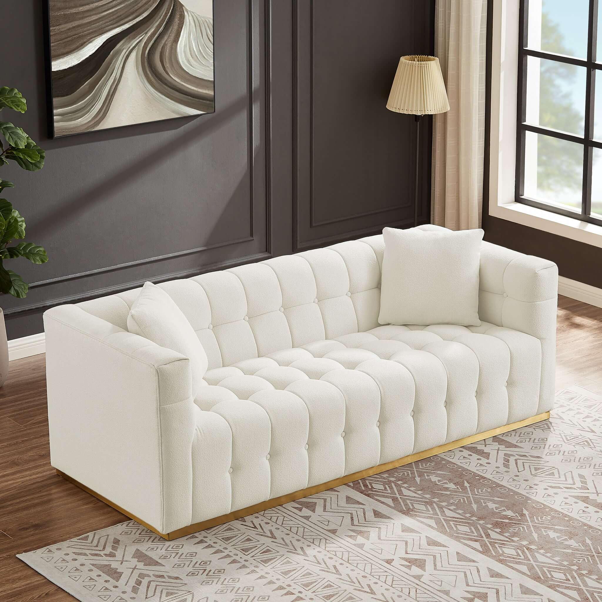 Solna Sofa White Boucle