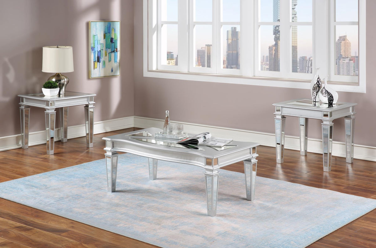 Silver/Mirror End Table (T027)