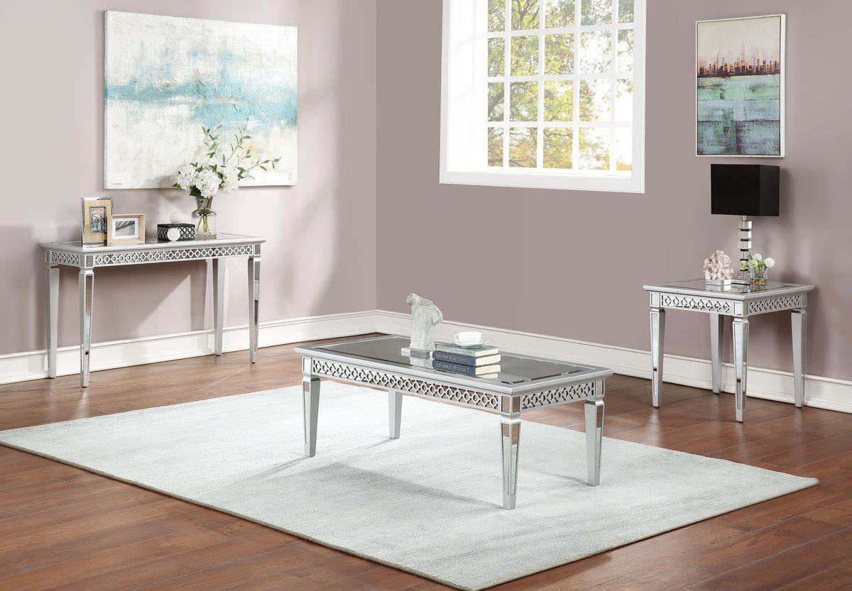 Silver Mirrored Coffee & End Table Set