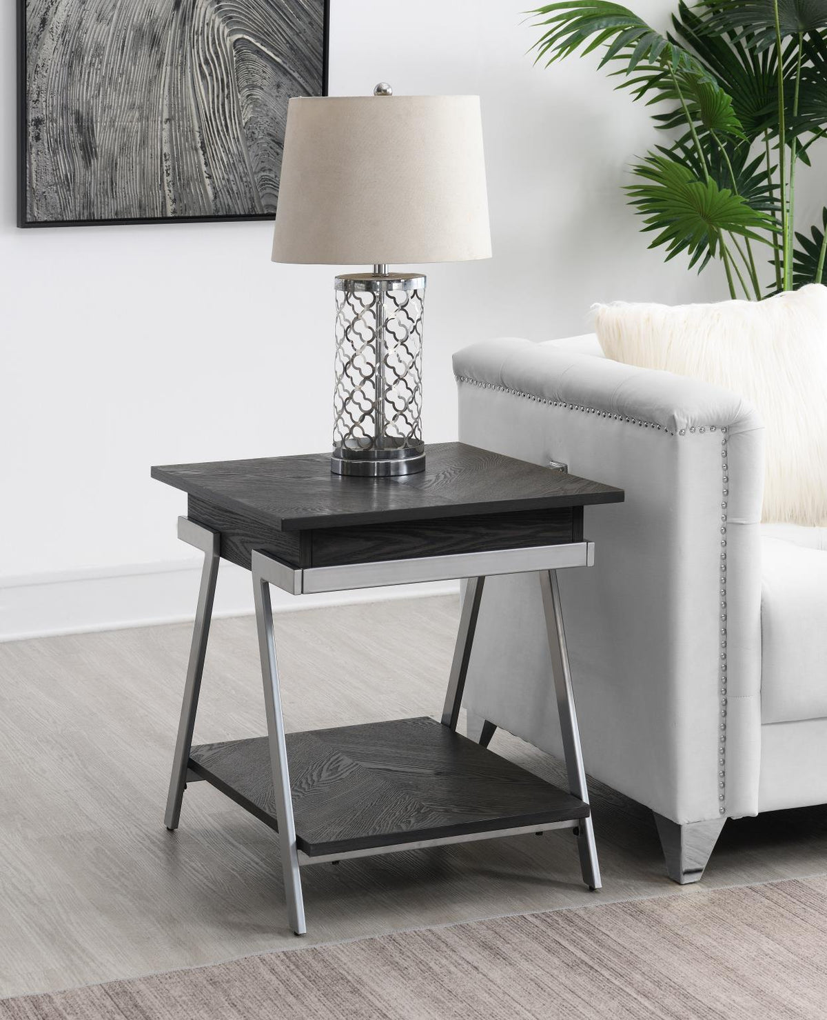 Gray Coffee & End Table Set (T101)