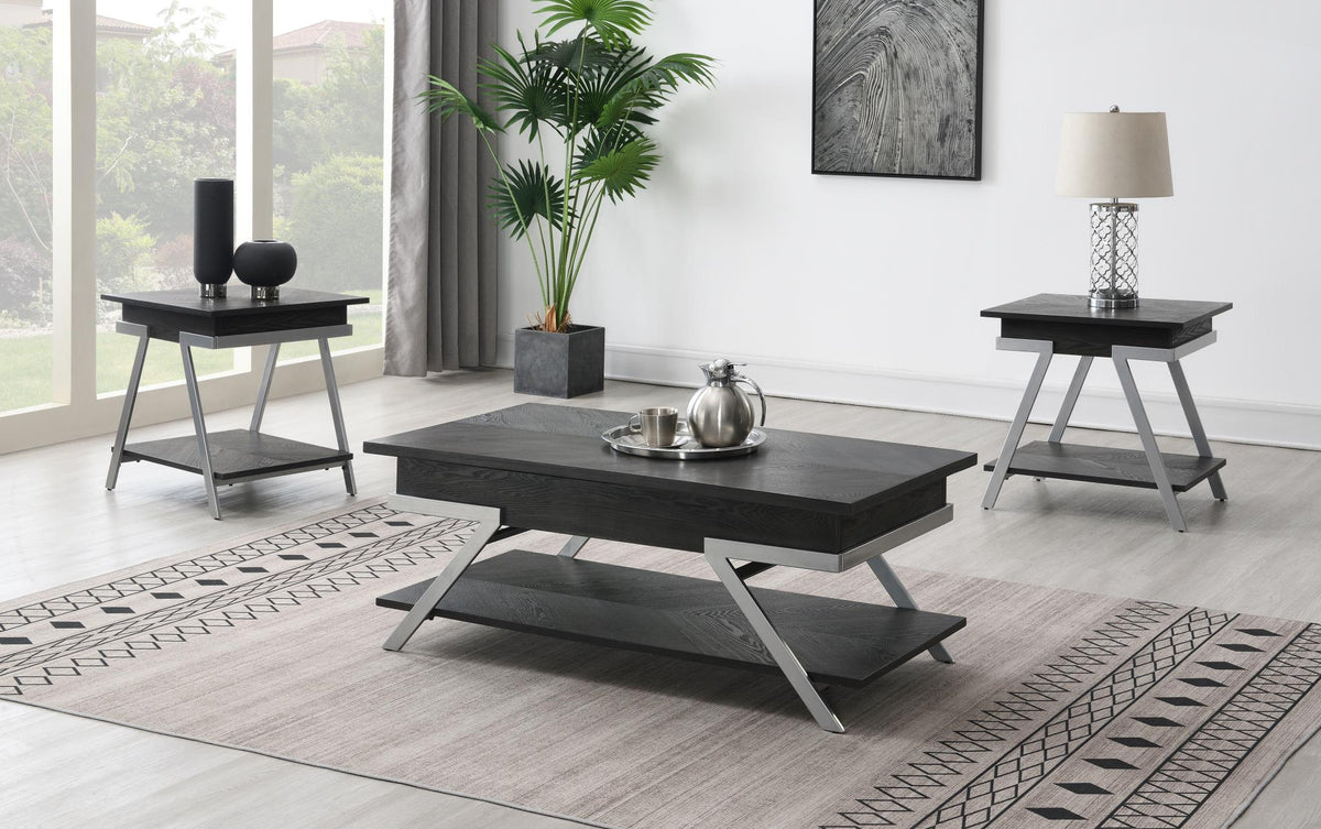 Gray Coffee & End Table Set (T101)