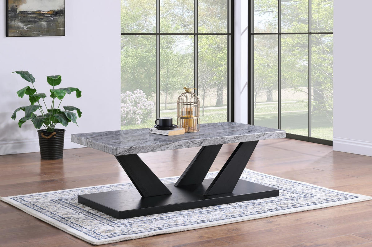 Gray Marble Top 3-Piece Table Set