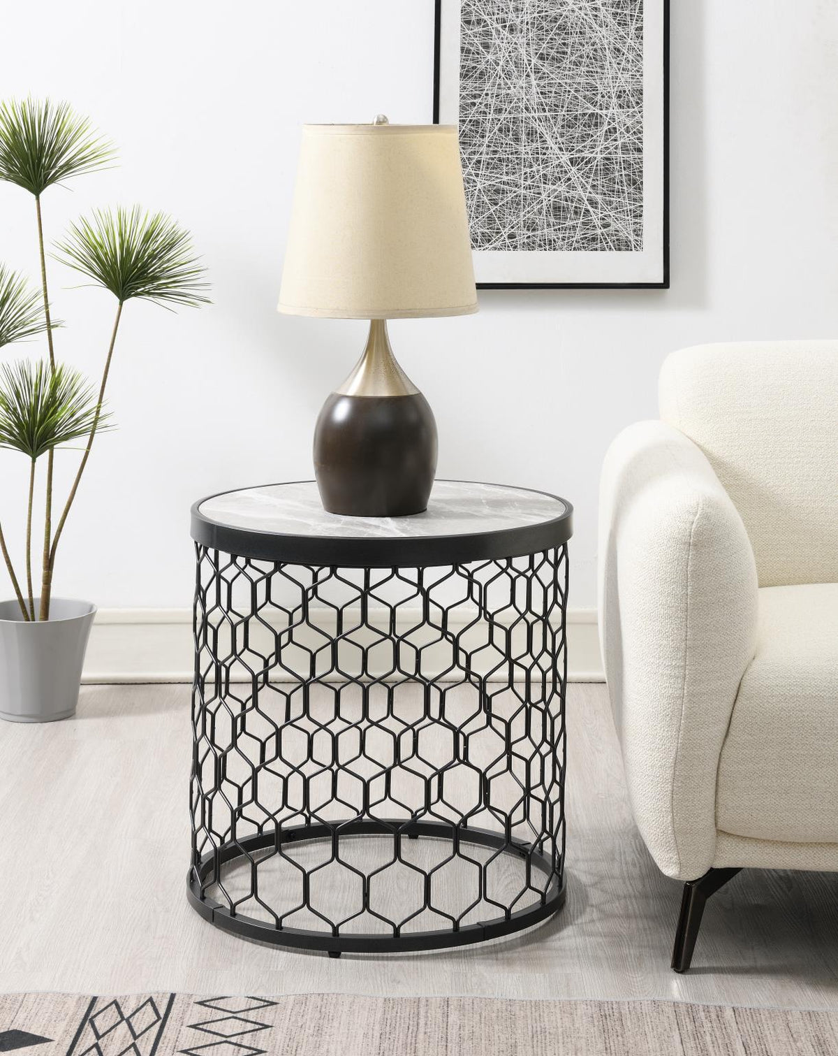 Black/Silver Sparkle Coffee Table & 2 End Tables