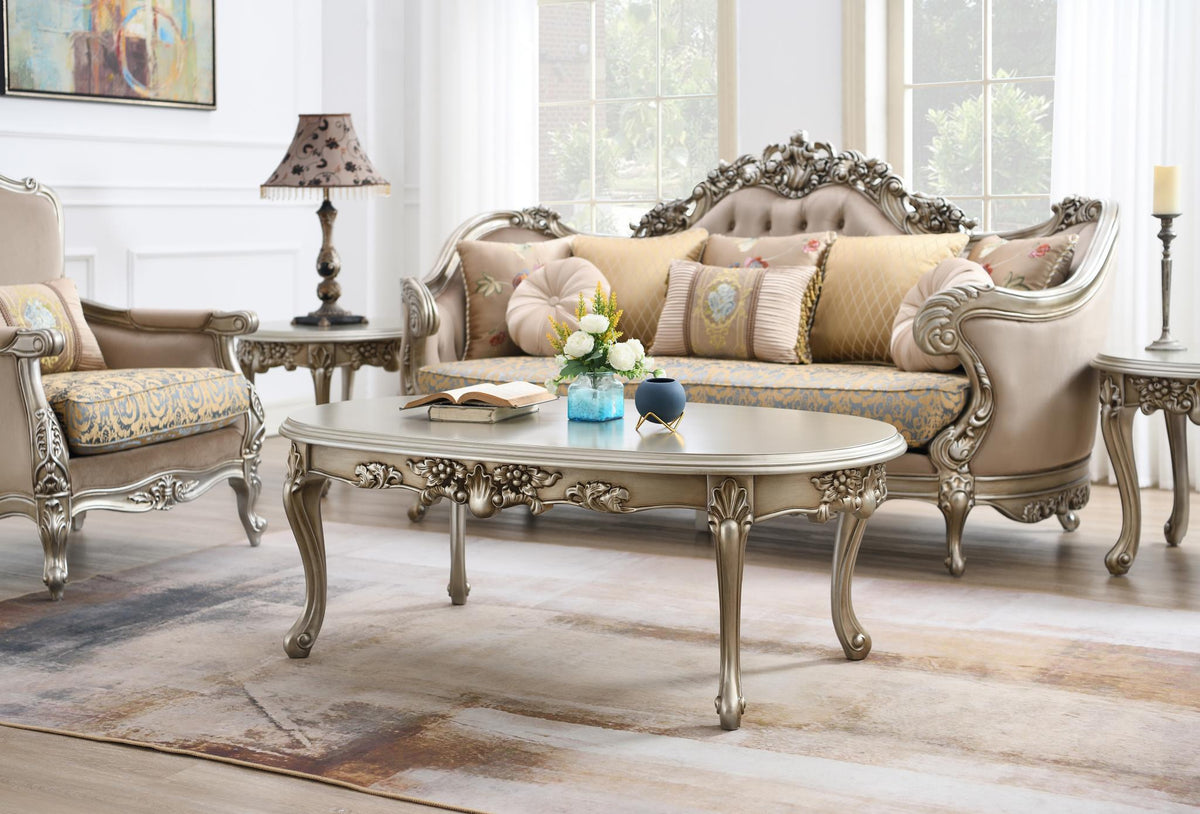 Traditional Champagne Coffee & End Table Set