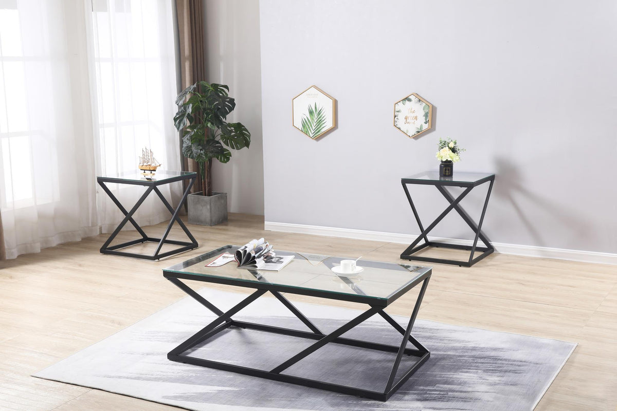 Black 3-Piece Table Set (T316)