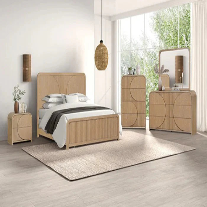 Tangentry Modern Natural Rubberwood Chest of Dresser by Furniture of America