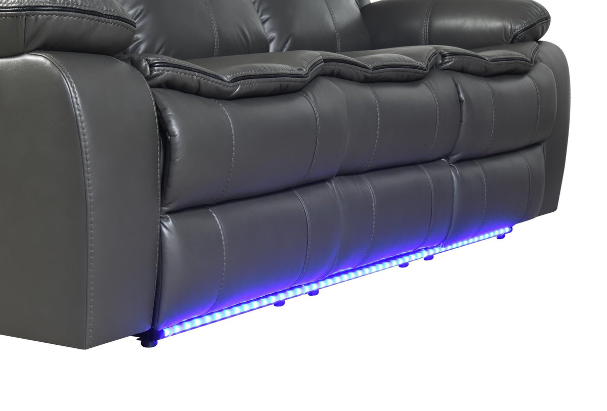 Gray Power Reclining Group with LED Lighting