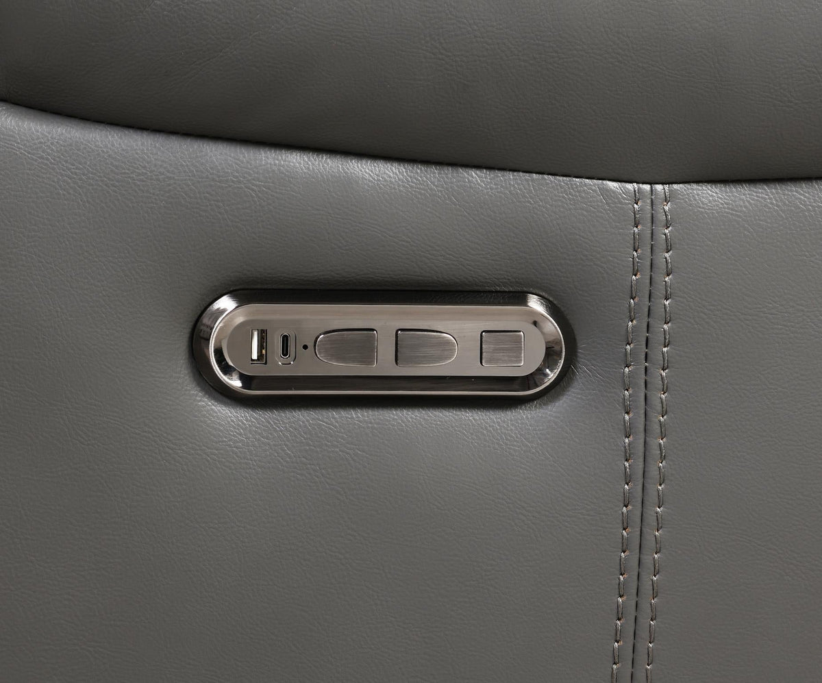 Gray Power Reclining Group with LED Lighting