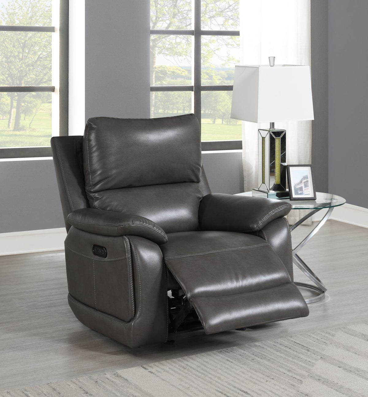 Gray Gel Leather Power Reclining Collection