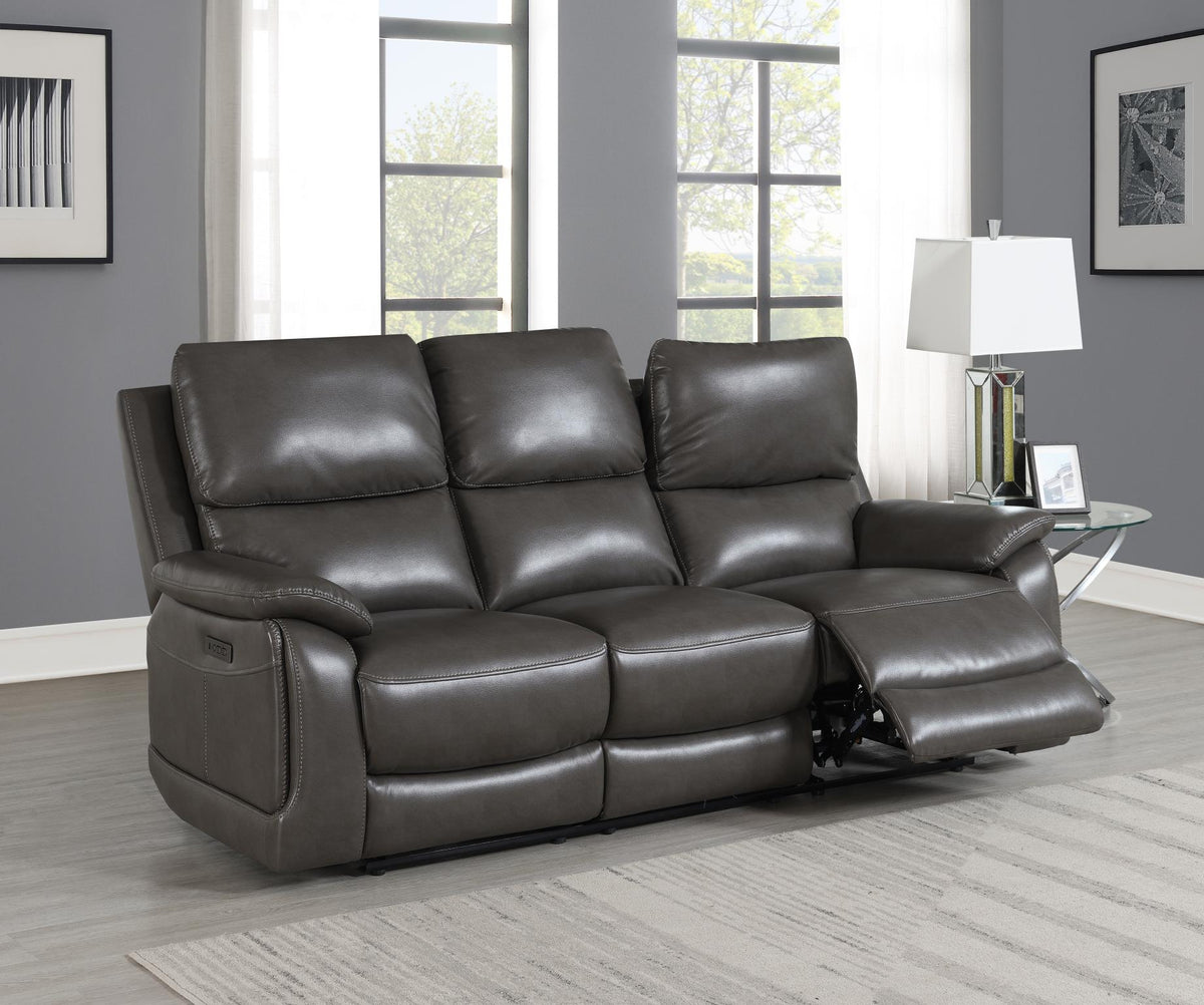 Gray Gel Leather Power Reclining Collection